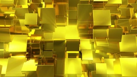 Shiny Golden Cubes Video stock 102418341