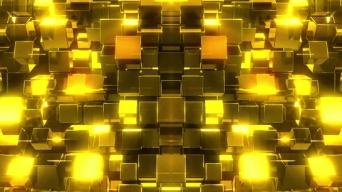Shiny Golden Cubes Stock Footage 102422408