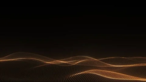Shiny golden digital waves Video stock 301814294