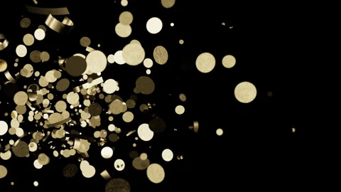 Shiny golden elements create a beautiful festive celebration overlay effect. Stock Footage 344421399