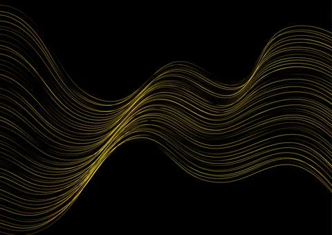 Shiny golden sparkling linear waves abstract background 스톡 일러스트