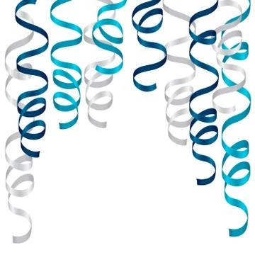 Shiny gradient curling streamers or party serpentine for design Stock Illustration
