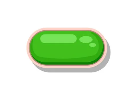 Shiny green button for game menu interface Stock Illustration