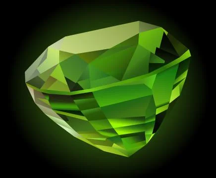 Shiny green chrysolite Stock Illustration