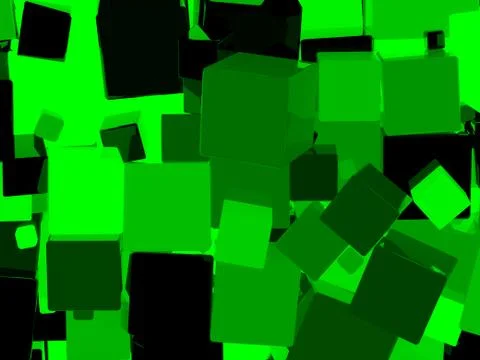 Shiny green cube background Stock Photos