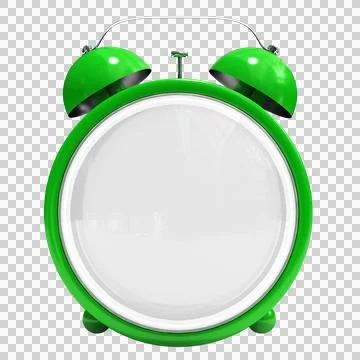 Shiny green empty alarm clock Stock Illustration