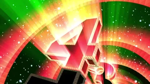 Shiny green light rays with glowing countdown numbers moving Stock Footage 260771836