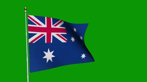 Shiny green screen with Australia flag Stock-Footage 260770904