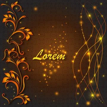Shiny greeting ornamental, pattern, lights lines Stock Illustration