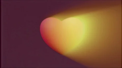 Shiny heart warm light rays moving on old vhs tape retro noise effect tv screen Stock Footage 83824889
