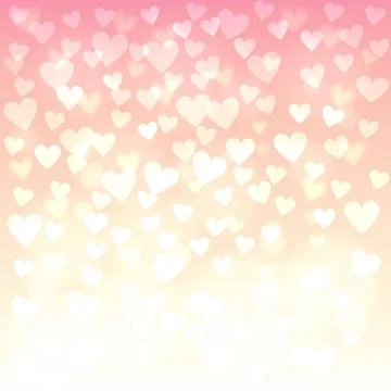 Shiny hearts bokeh Stock Illustration