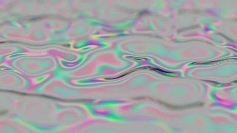 Shiny holographic psychedelic waves on the surface of an abstract silk fabric Stock Footage 165348728