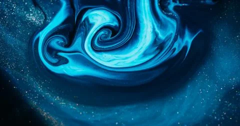 Shiny ink acrylic flow mix marble glitter fluid Stock Illustration