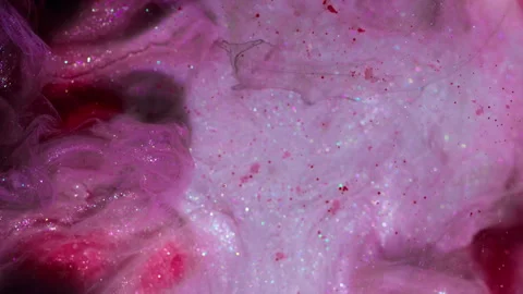 Shiny ink wave cloud mist paint glitter splash art Stock Footage 341836804