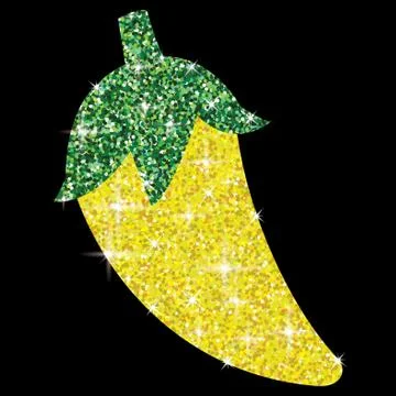 Shiny iridescent glitter chilli pepper in vector format 스톡 일러스트