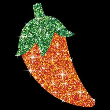 Shiny iridescent glitter chilli pepper in vector format 库存插图