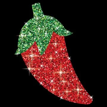 Shiny iridescent glitter chilli pepper in vector format 스톡 일러스트