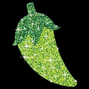 Shiny iridescent glitter chilli pepper in vector format 스톡 일러스트