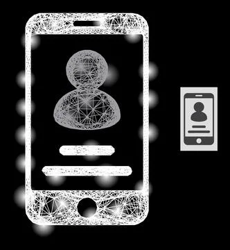 Shiny Irregular Mesh Smartphone User Info with Glare Spots 库存插图