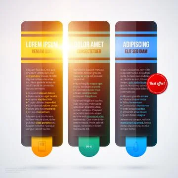 Shiny layout with three vertical banners. EPS10 Stock Illustration