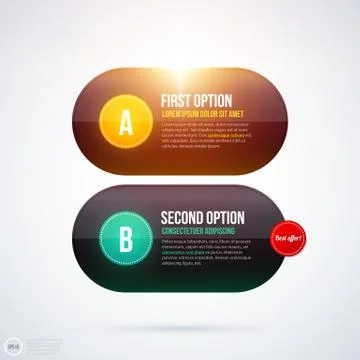 Shiny layout with two horizontal banners/options. EPS10 Stock Illustration