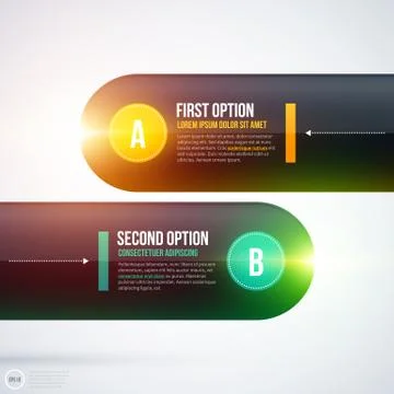 Shiny layout with two horizontal options. EPS10 Stock Illustration