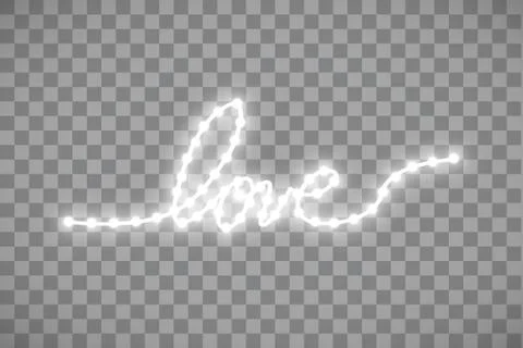 Shiny LED strip in the shape of a heart on a transparent background Stock Illustration