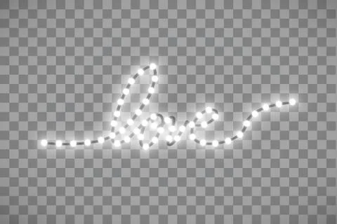 Shiny LED strip in the shape of a heart on a transparent background Stock Illustration