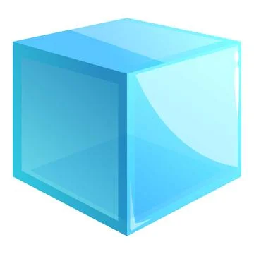 Shiny light blue ice cube reflecting light on white background イラスト素材