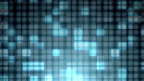 Shiny Light Blue Squares Appearing On Translucent Grid Motion Background Stock Footage 143124149