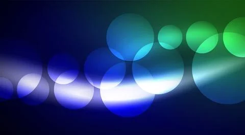Shiny Light Neon Bubble Circles. Vector illustration For Wallpaper, Banner Illustrazione stock