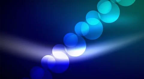 Shiny Light Neon Bubble Circles. Vector illustration For Wallpaper, Banner Stock Illustration