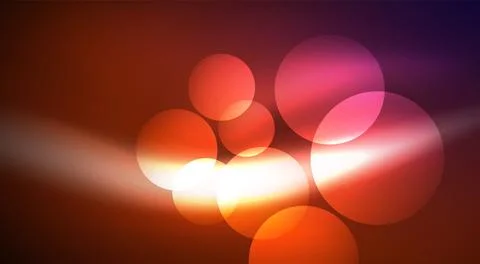 Shiny Light Neon Bubble Circles. Vector illustration For Wallpaper, Banner イラスト素材