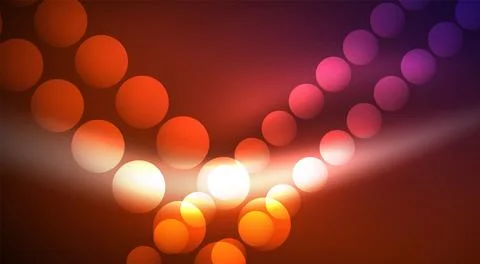 Shiny Light Neon Bubble Circles. Vector illustration For Wallpaper, Banner Stock Illustration