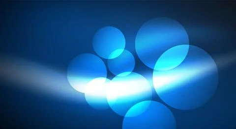 Shiny Light Neon Bubble Circles. Vector illustration For Wallpaper, Banner Illustrazione stock