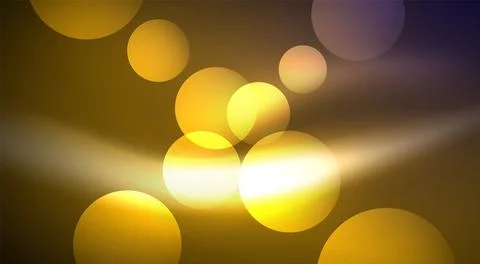 Shiny Light Neon Bubble Circles. Vector illustration For Wallpaper, Banner Illustrazione stock