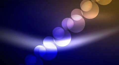Shiny Light Neon Bubble Circles. Vector illustration For Wallpaper, Banner Stock Illustration