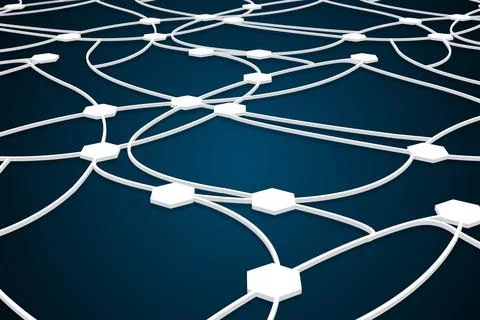 Shiny lines with dots on black background Stock Illustration