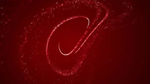 Shiny lines on a red background converge, spiral, and dissolve into particl.. Stock Footage 258300516