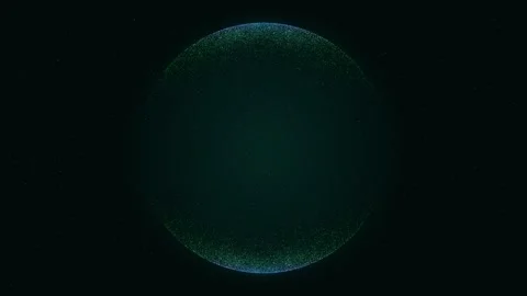 A shiny luminous sphere made of small particles, glitter. Stock Footage 275821896