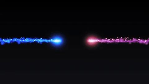 Shiny magic particle colored magic bolts horisontal motion graphics for logo Video stock 112711975