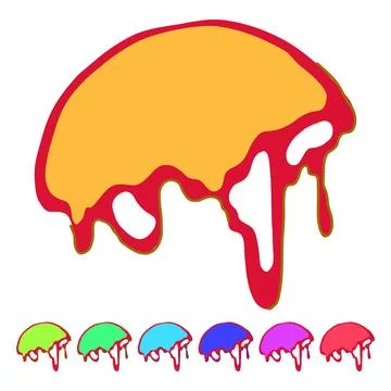 Shiny melted circle vector cartoon graphic Stock Illustration