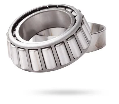 Shiny metal single row round roller bearing designed to absorb radial and o.. Stock Illustration
