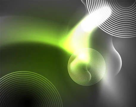 Shiny metallic neon waves vector design Stock Illustration