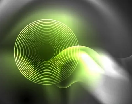 Shiny metallic neon waves vector design Illustrazione stock