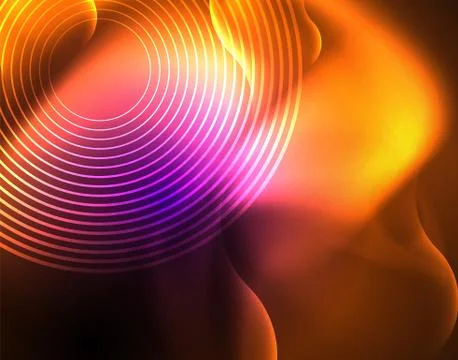 Shiny metallic neon waves vector design Illustrazione stock