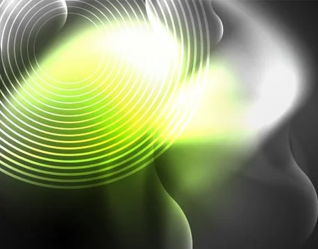 Shiny metallic neon waves vector design Illustrazione stock