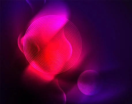 Shiny metallic neon waves vector design Illustrazione stock