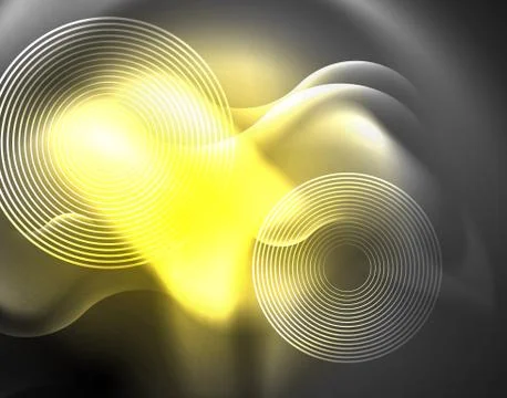 Shiny metallic neon waves vector design Illustrazione stock