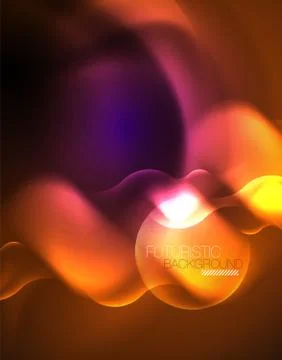 Shiny metallic neon waves vector design Illustrazione stock